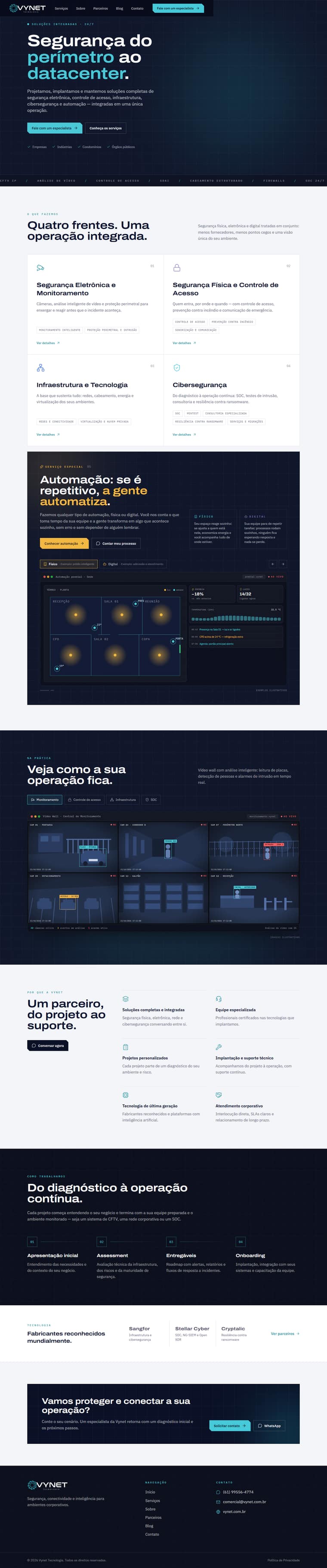 Página do site Vynet Tecnologia